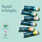 Cliganic Organic Lip Balm Set (2 Packs of 6 Tubes), 100% Natural Moisturizer for Cracked & Dry Lips