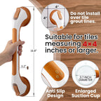 TAILI Grab Bars for Bathtubs and Showers 2 Pack Suction Grab Bar, Heavy Duty Shower Handle Removable Bath Handrails for Seniors and Elderly, Bathroom Safety Grip No Drilling Waterproof,Wood Grain