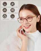 EYEURL 5 Pack Reading Glasses for Women-Cat Eye Blue Light Blocking Readers Fashion Computer Glasses with Spring Hinge Anti-Glare Readers for Women 1.5