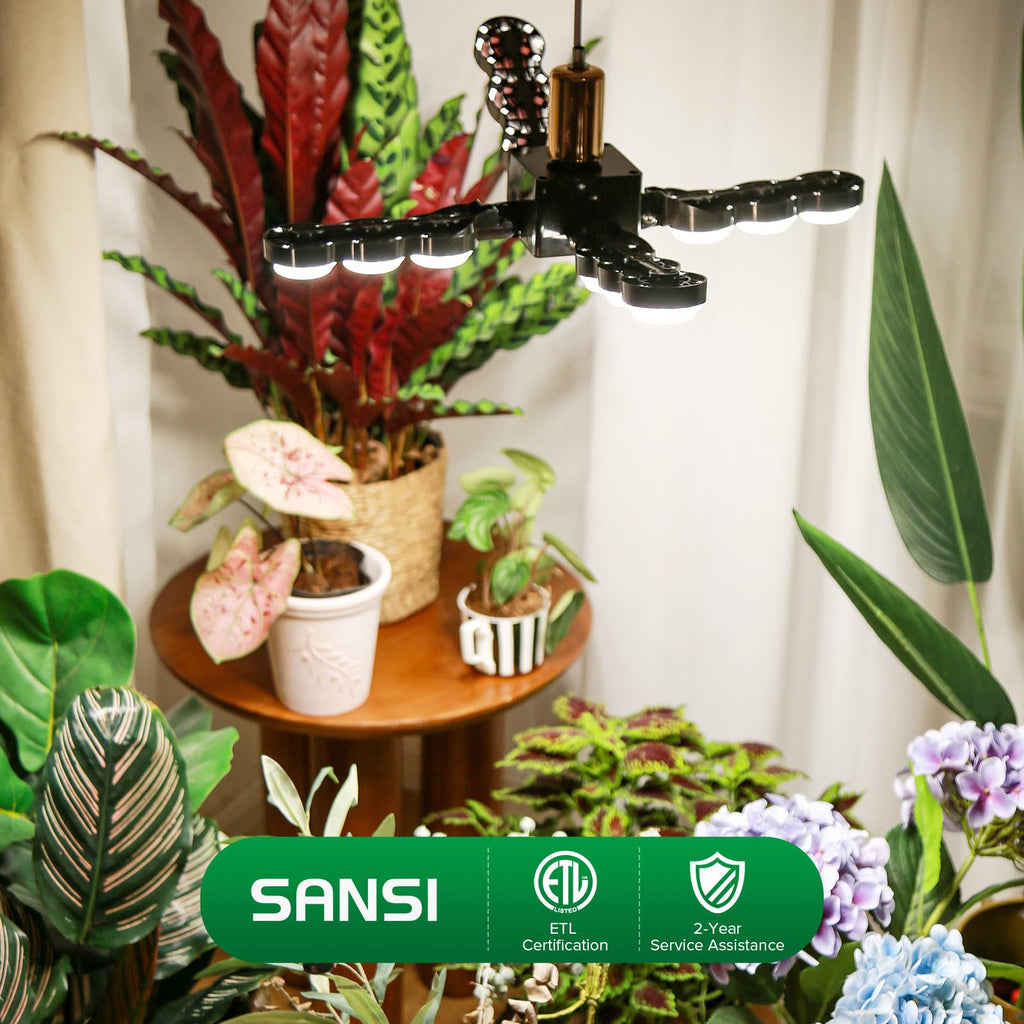 SANSI Grow Light for Indoor Large Plants, 80W High PPFD Dimmable, E26 Base
