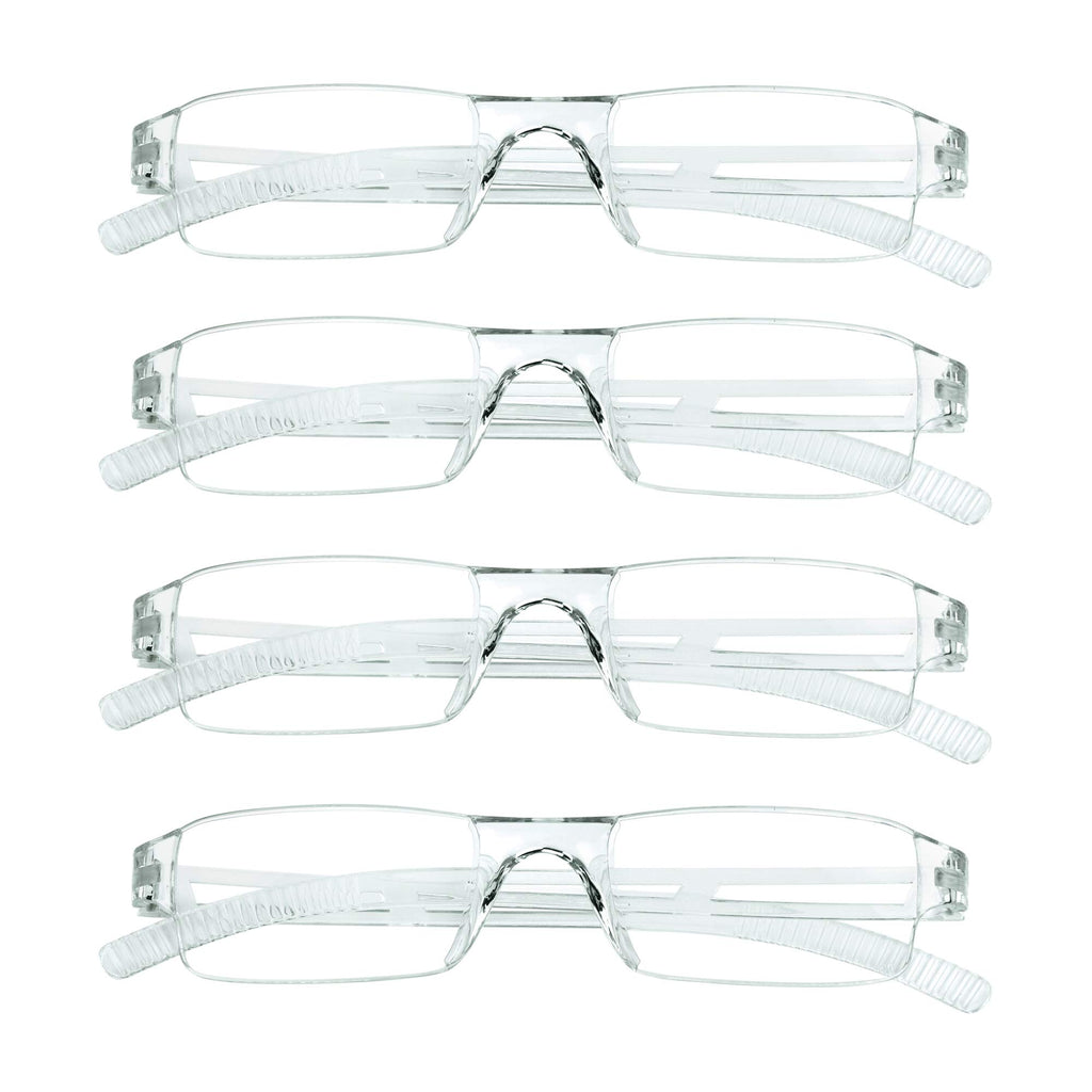 LifeArt Blue Light Blocking Reading Glasses, 2 or 4-Pack Men’s and Women’s Rectangular Frame, Anti-Reflective Lenses, +2.00Magnifaction