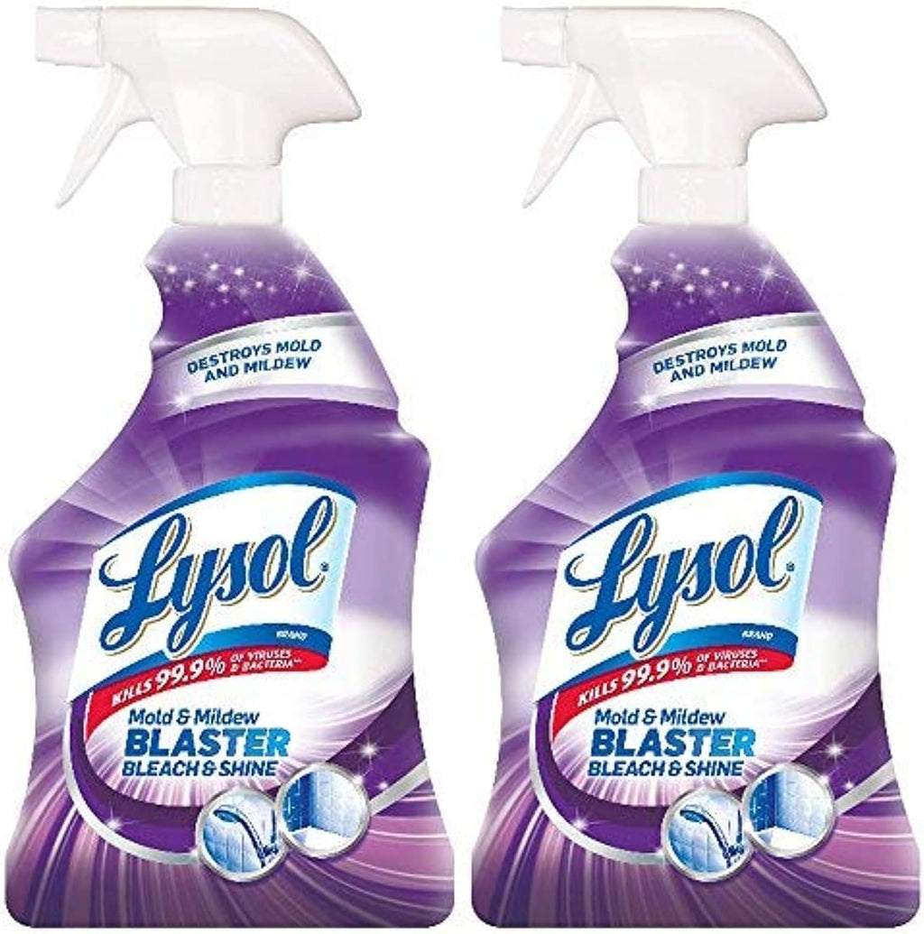 Lysol Mold and Mildew Remover, 2 Pack Bathroom Cleaner Spray, Whitens and Removes Soap Scum and Stains on Tiles, Grout, Bathtubs, Toilets, Sinks, 32 oz. Each