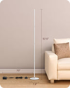 EDISHINE LED Corner Floor Lamp, 57.5" Minimalist Dimmable Sleek Light, Adjustable Height, Tall Floor Lamps for Living Room, Bedroom, Office, 3000K Warm White Light, White