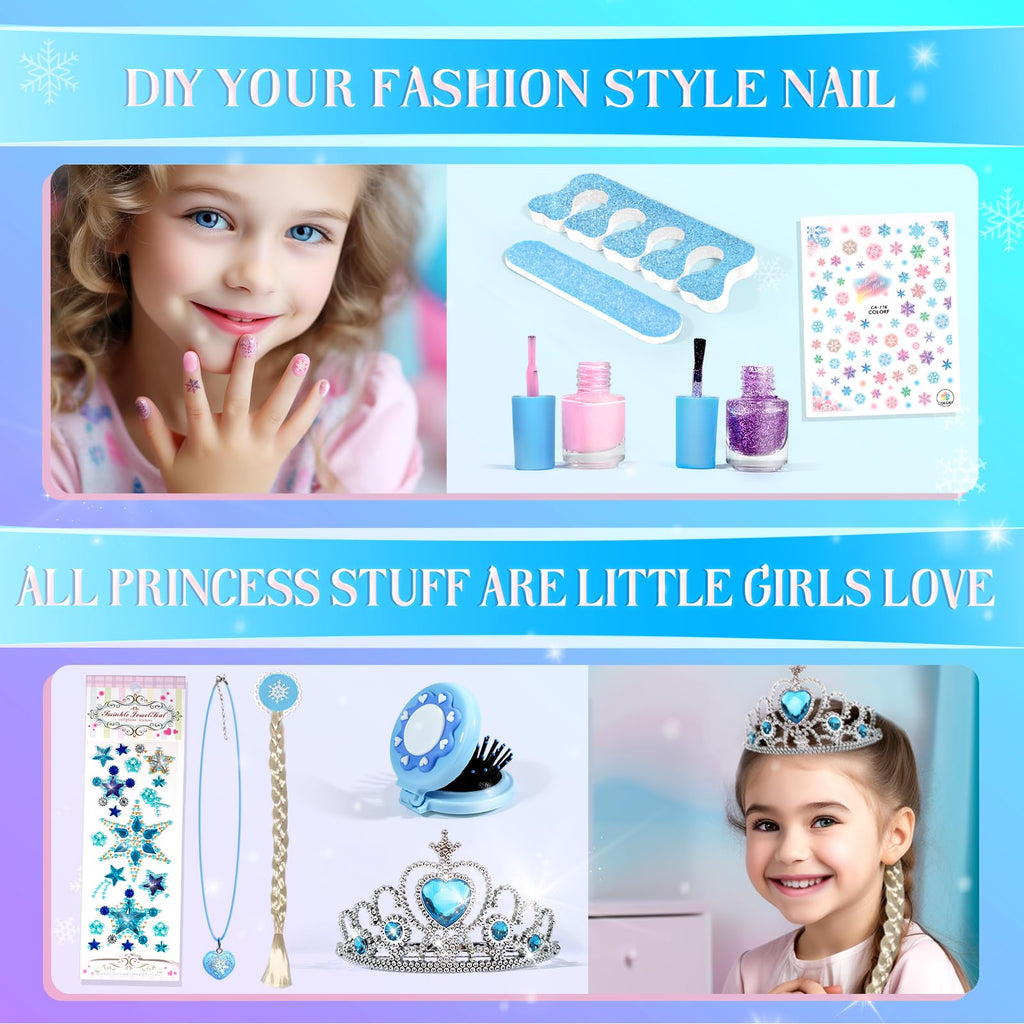 INNOCHEER Kids Makeup Kit for Girl Toys, Frozen Makeup Set for Girls, Real Washable Makeup Kit for Girls, Birthday Christmas Princess Gifts for Girls Kids Age 3 4 5 6 7 8 9 10 11 12 Year Old