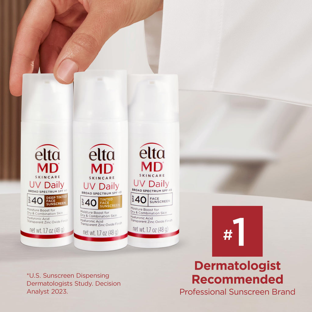 EltaMD UV Daily Tinted SPF 40 Face Sunscreen Moisturizer with Zinc Oxide, Tinted Daily Face Moisturizer with SPF, Sunscreen for Dry Skin,1.7 oz Pump (Pack of 2)
