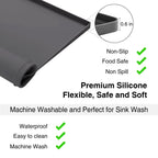 2 PACKS SEIRI Washer and Dryer Topper, 26" x 26" Silicone Dryer Top Protector Mats for Flat Top Surface Cover and Front Load Washing Machine Non-Slip Waterproof Laundry Topper Mat Large (Light Gray)