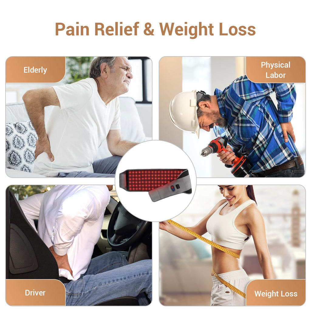 Comfytemp Red Light Therapy Belt, FSA HSA Eligible Infrared Red Light Therapy for Body, 22W Light Wrap with Pulse for Back Waist Muscle Pain Relief, Improve Joint Inflammation, Gift for Women Men