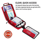 VRIEXSD 400 Piece Large First Aid Kit Premium Emergency Kits for Home, Office, Car, Outdoor, Hiking, Travel, Camping, Survival Medical First Aid Bag, Red