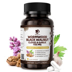 Lukaree 16-in-1 Wormwood Black Walnut Clove Cleanse for Humans Capsules – Natural Gut Detox & Digestive Health with Pumpkin Seeds Garlic Oregano Turmeric, Liposomal Tech 98% Absorption, Vegan 1155mg