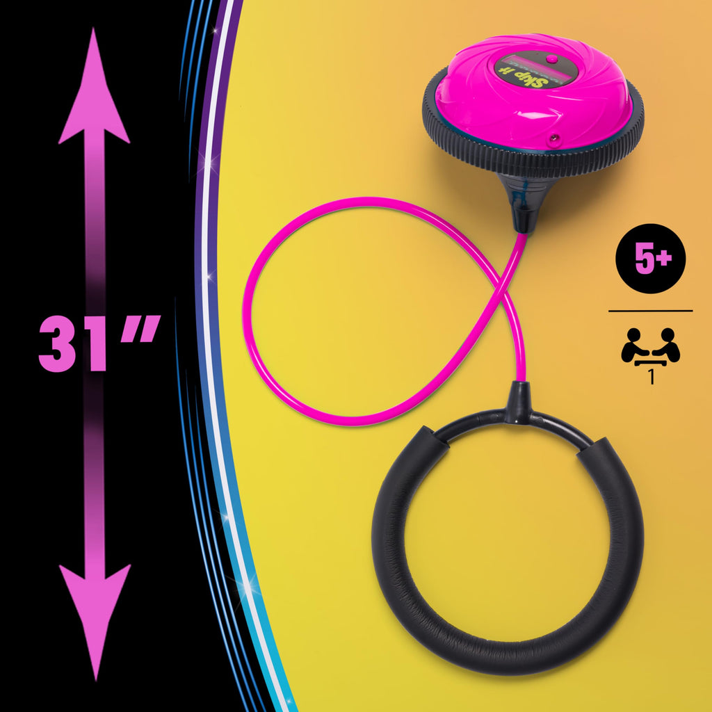 Skip It Retro Outdoor Toy, Light Up Ball and Digital Counter, Pink, Soft Foam Padded Ankle Ring, 79 cm Long, Screen Free Play, Toy for Boys, Girls, Kids Ages 5 and Up
