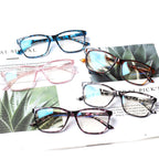 SIGVAN Ladies Reading Glasses Blue Light Blocking Spring Hinge Fashion Pattern Print Eyeglasses for Women (C5 Mix, 2.00, x)