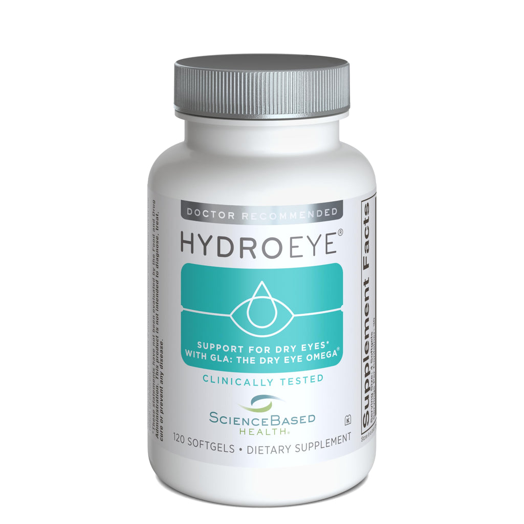 ScienceBased Health HydroEye Dry Eye Supplement – Clinically Tested with GLA & Omega-3 – Supports a Healthy Tear Film for Lasting Eye Comfort – 120 Softgels