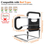 Bed Rails for Elderly Adults Safety, Adjustable Height Bed Guard Rails with Night Motion Light for Seniors, Carbon Steel Bed Assist Rails for Queen King Size Bed (Patent Pending)