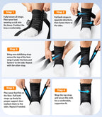 WHCOOL Slim-Fit Ankle Brace for Sprained Ankle, Quick Lace Up Ankle Support for Women Men with 2 Auto-Shaped Pads, Air Fabric Cool Ankle Stabilizer for Injury Recover, Running,Sports,White，XL