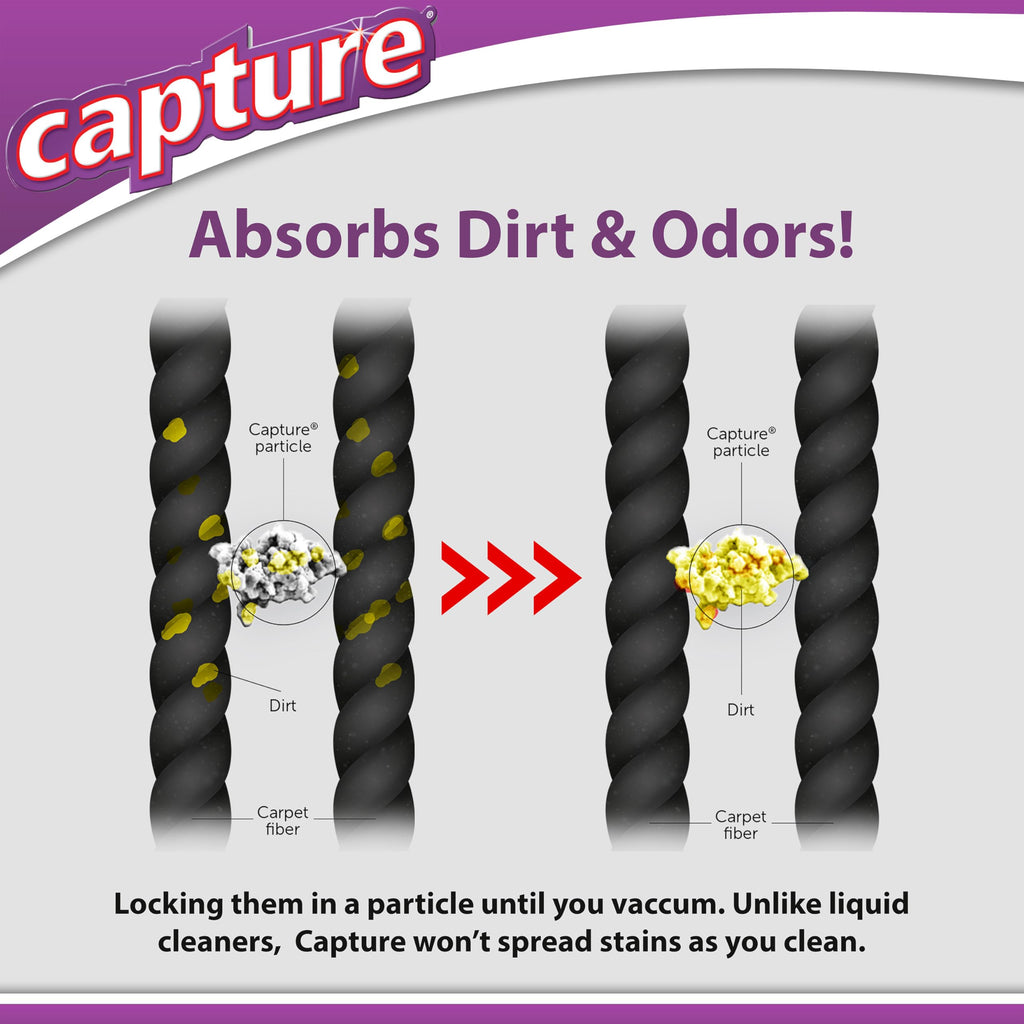 Capture Pre-Mist Soil Release for Carpet Dry Cleaner - Carpet Cleaning Pre Spray - Loosen Juice, Coffee & Wine Spill and Tough Rug Stains Eliminator - Multi-Purpose Cleaning Essentials - 24oz (2 Pack)