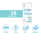 WaterWipes Sensitive+ On The Go Wipes,3-In-1 Cleans,Cares,Protects,99.9% Water,Unscented & Hypoallergenic Wet Wipes,28 Count (Pack of 2)
