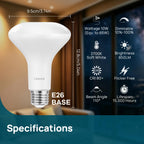 Linkind BR30 LED Flood Light Bulbs Indoor, 65W Equivalent Dimmable LED Recessed Bulbs, 10W 850 Lumens, 2700K Soft White E26, UL FCC Certified, Recessed Can Light Bulb for Bedroom Bathroom, 12 Packs