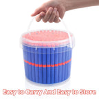 Pokiiulk Refill Darts Bullets Compatible with Nerf Guns N-Strike Elite Series, 300PCS Refill Darts Premium Foam Bullets Pack with Portable Storage Bucket
