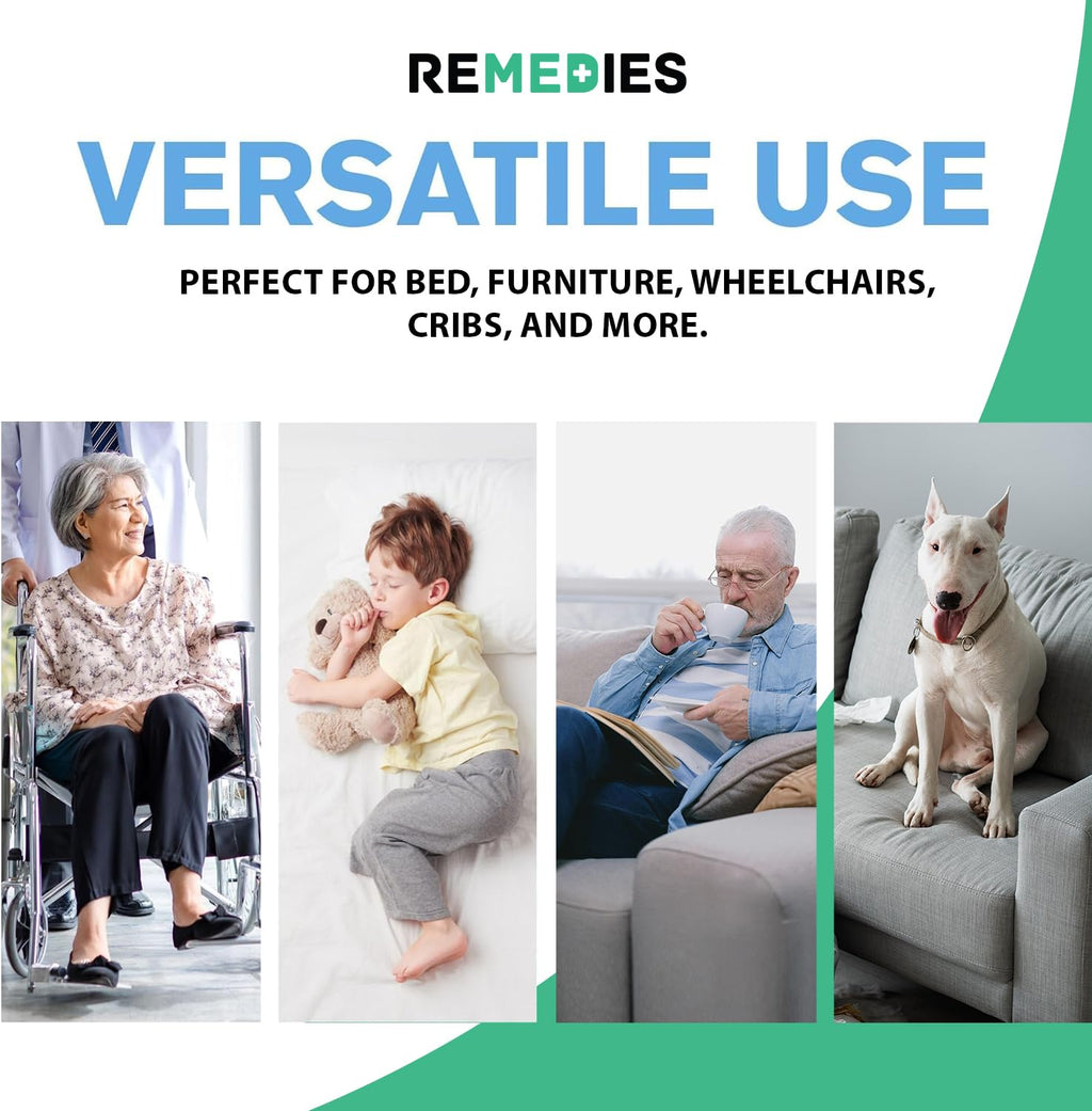 Remedies Extra Large Incontinence Bed Pads (36" x 36", 50 Count) - Super Absorbent Disposable Chux Underpads for Adults, Seniors, Kids, Puppies, Dogs & Furniture Protection