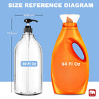 GMISUN Laundry Detergent Soap Dispenser, Plastic Liquid Laundry Detergent Dispenser, Container for Farmhouse Laundry Room Decor, Organizer for Liquid SoftenerBleach Heavy Duty Plastic Bottle(3 Pack)