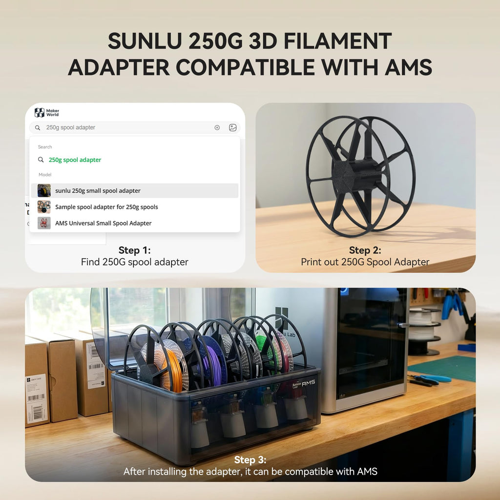 SUNLU 3D Printer Filament Bundle, PLA Plus Filament, 250g/Spool