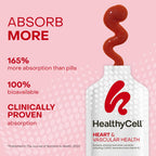 Healthycell Heart & Vascular Health Daily Liquid Supplement - Cardiovascular Support with Beet Root Powder, Resveratrol, CoQ10, Omega-3 & Vitamin K - 30 Gel Packs