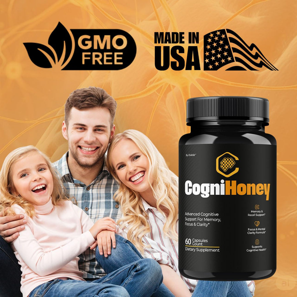(5 Pack) CogniHoney Capsules - Official Cogni Honey Pills Advanced Premium Formula for Maximum Strength, All Natural Ingredients with Vitamins for Overall Health & Wellness, 300 Capsules for 5 Months