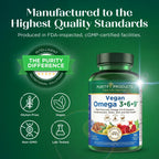 Purity Products Vegan Omega 3 6 9 Formula - “5 in 1” Essential Fatty Acid Complex - Scientifically Formulated Plant-Based Vegan Omega 3-6-9 Essential Fatty Acids (EFA) - 3 Month Supply - 180 Softgels