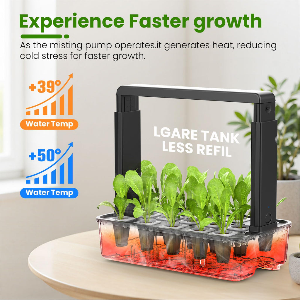 HEDETM 15 Pods Hydroponics Growing System Indoor Garden with LED Grow Light