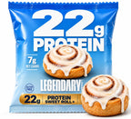Legendary Foods Cinnamon Roll 22g Protein Bars – Gluten-Free, Low Carb Meal Option – Sweet Zero Sugar Snack, Keto-Friendly – 10-Pack High Protein Pre- or Post-Workout Nutrition Bars