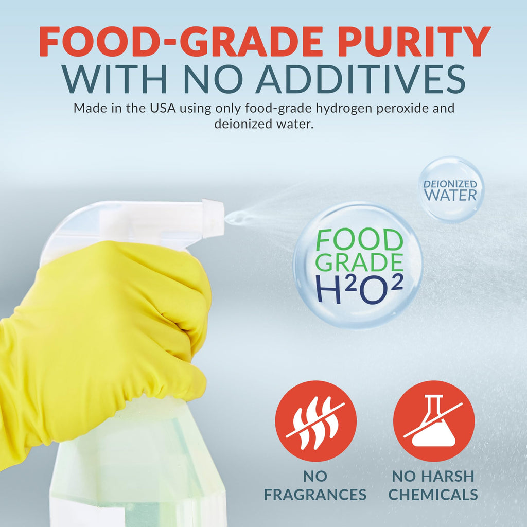 Epic Medical Supply 12% Food Grade Hydrogen Peroxide – Ultra-Concentrated H2O2 Peroxide Cleaner – 1 Gallon Bottle – Bleach Alternative for Household Cleaning, Laundry, Glass & More – Made in USA (2)