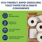 Freedom Living Septic Tank Safe Toilet Tissue for Campers and RVs Biodegradable Marine Toilet Paper for Boats, Fragrance-Free 2-Ply RV Toilet Paper (4 Rolls, 500 Sheets Each)