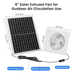 Fanspex 8" Solar Exhaust Fan for Greenhouse, Shed & Chicken Coop