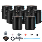 VEVOR DWC Hydroponic System, 5 Gallon 8 Buckets, Deep Water Culture Growing Bucket, Hydroponics Grow Kit with Pump, Air Stone and Water Level Device, for Indoor/Outdoor Leafy Vegetables