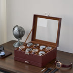 ProCase Watch Case, 8 Slot Mens Watch Box with Drawer -Espresso