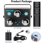 Party Lights,Disco DJ Strobe Light Rave Stage Projector Effect Dance Club Light Sound Activated with Remote Control for Parties Home Show KTV Pub Dance Christmas