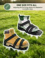 Lawn Aerator Shoes for Grass, Pre-Assembled Heavy Duty Aerator Lawn Tool with Hook and Loop Straps, One Size Fits All Spiked Shoes for Effectively Aerating Yard Garden Lawn Patio Soil, No Installation