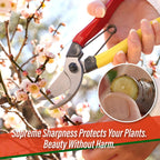 SUIZAN Bypass Pruning Shears 8" - Japanese Hand Pruners Garden Scissors