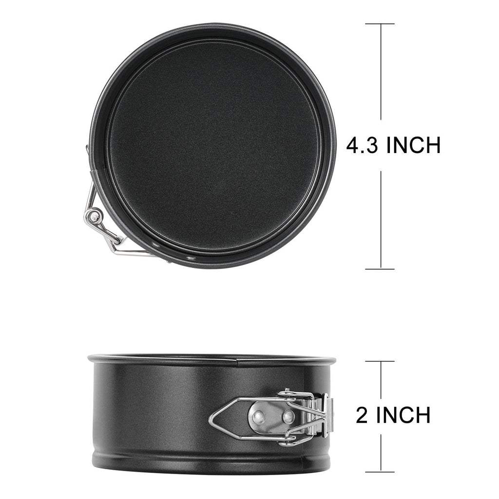 Hiware 4-Inch Mini Springform Pan Set - 4 Piece Small Nonstick Cheesecake Pan for Mini Cheesecakes, Pizzas and Quiches