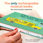 Calis Books The Wheels on The Bus Book | New Rechargeable Musical Book, No More Batteries | Books for 1 Year Old | Wheels on The Bus Toy | Musical Book for Toddlers 1-3 | Musical Toy for Toddlers