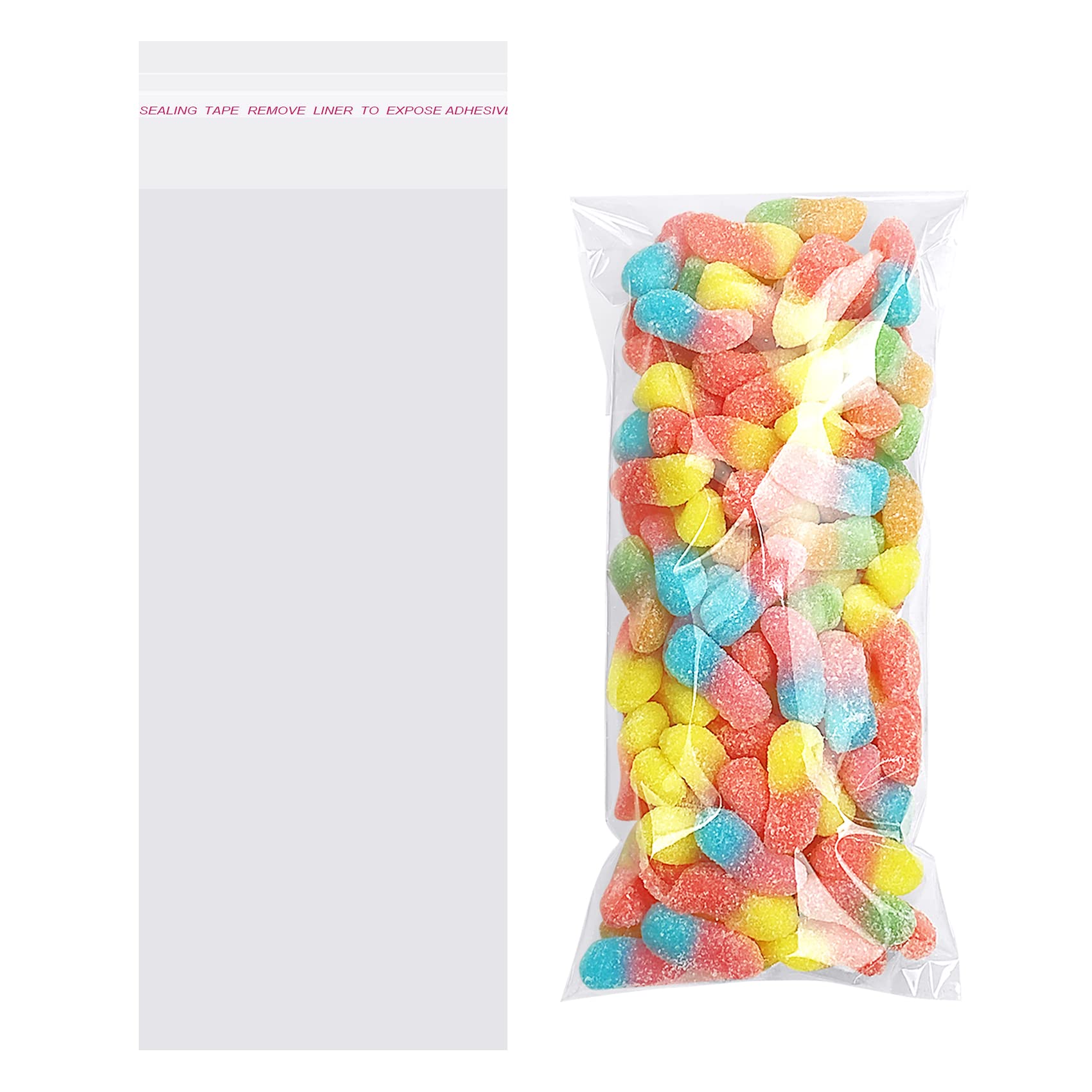 Morepack Self Sealing Cellophane Bags Self Adhesive,3x7 Inches Clear Resealable Cellophane Bags 200 Pieces