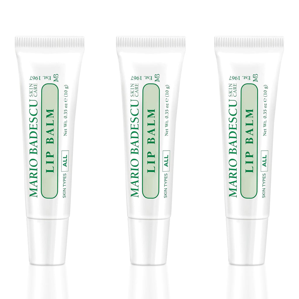 Mario Badescu Moisturizing Original Lip Balm for Dry Cracked Lips, Infused with Coconut Oil and Shea Butter, Ultra-Nourishing Lip Care Moisturizer for Soft, Smooth and Supple Lips, 3 Pack