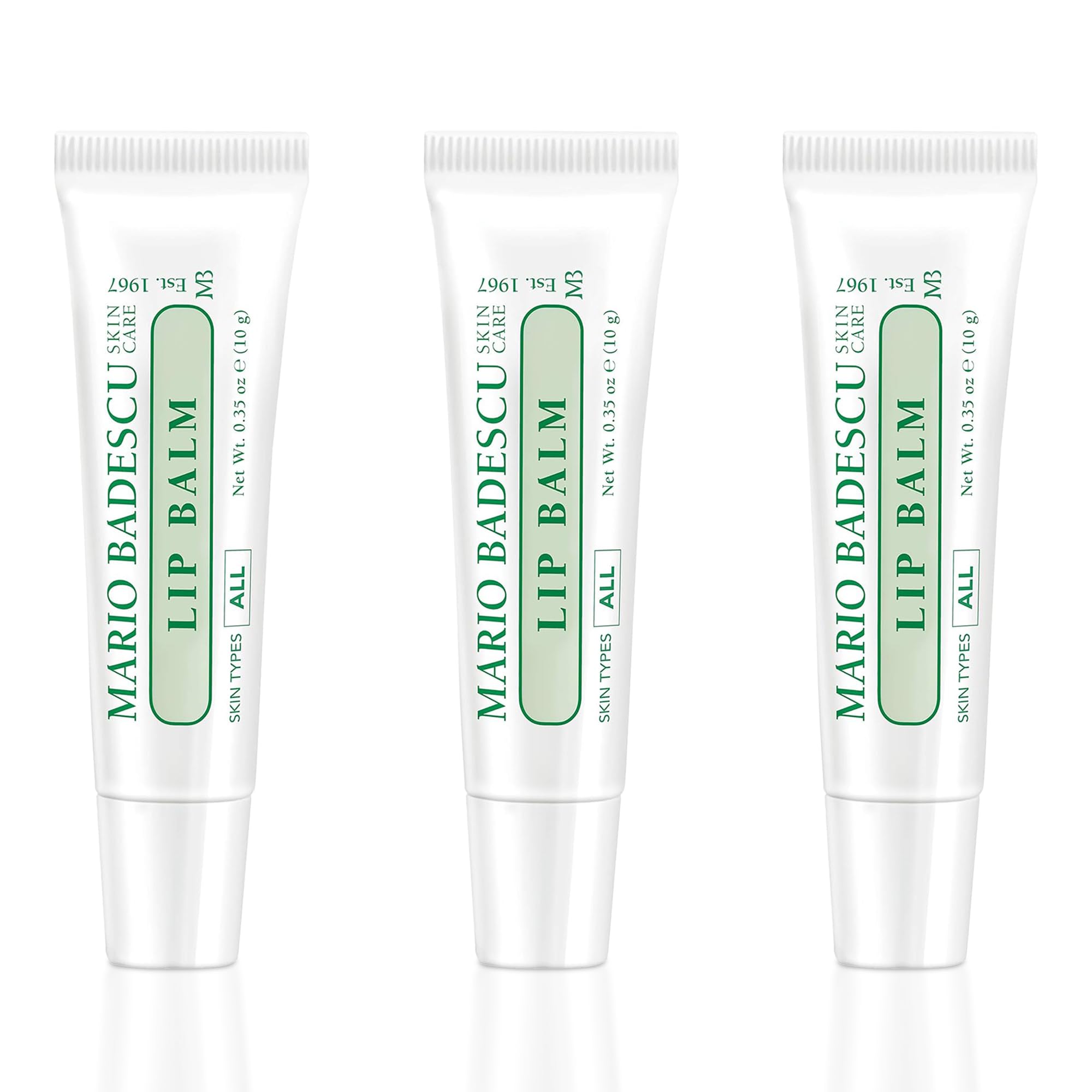 Mario Badescu Moisturizing Original Lip Balm for Dry Cracked Lips, Infused with Coconut Oil and Shea Butter, Ultra-Nourishing Lip Care Moisturizer for Soft, Smooth and Supple Lips, 3 Pack