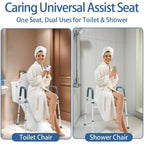 Raised Toilet Seat with Handles, Toilet Seat Riser for Seniors with Adjustable Height & Width, 400lb Cozy Padded Elevated Toilet Seat for Elderly, Handicap and Disabled, Fit Any Toilet
