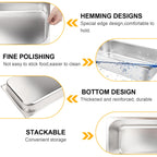 VOISEN 2 Pack Hotel Pans,1/1 Size 6" Deep,Anti-Jamming Steam Pan,Commercial Stainless Steel Pan, Steam Table Pans Full Size