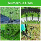 Bakulyor 50Pcs Circle Top Landscape Staples, 6 Inch Green Artificial Turf Stakes, 9 Gauge Landscape Fabric Pins, Heavy Duty Yard Lawn Spikes for Outdoor Soil Gardening Weed Barrier Sod Fabric - 6"
