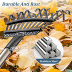 Garden Rake for Leaves - Heavy Duty Metal Leaf Rakes for Yard,Lawn,Shrub,Grass,Mulch,8.5" Small Head,6ft Adjustable Handle for Kids Adults