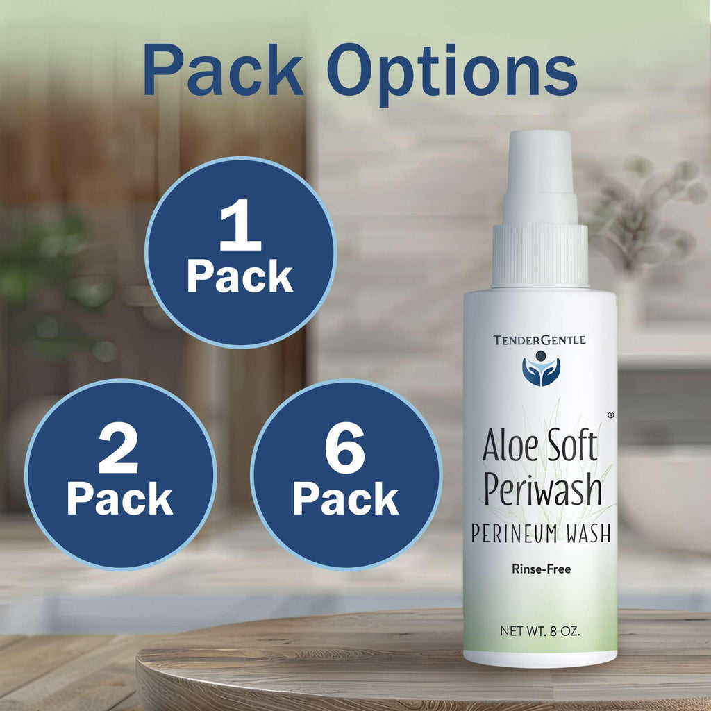 Aloe Soft Perineal Spray - Pack of 2 8 oz Rinse Free Perineum Wash - Cleanses and Soothes - Made with Aloe Vera Extract