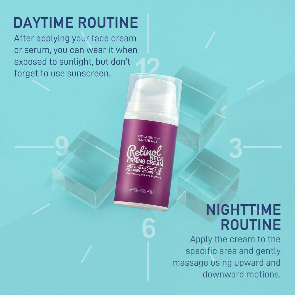 Retinol Neck Firming Cream: Advanced Face Tightening and Lifting Cream with Hyaluronic Acid, Collagen and Vitamin - Tightening Wrinkles, Firming Sagging Skin on Face, Neck, Décolleté - 2.7 Oz