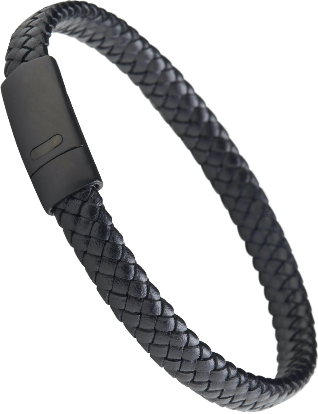LUXAR Men’s Black Onyx Stone Bead Bracelets | Matte Black 8mm Stone | Minimalist, Designer Jewelry for Men (Black Leather, Medium)